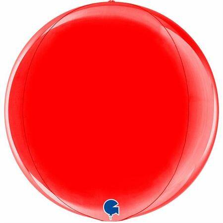 Globe balloon red 4D, 40 cm