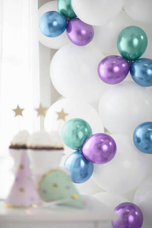 Glossy balloons, green chrome, 12 cm, 50 pcs.