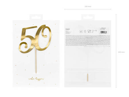 Gold paper topper "50", 20,5cm.