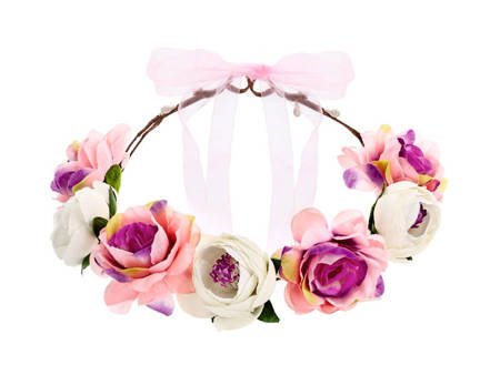 Head wreath, pink-white