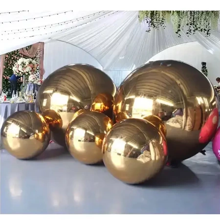 Inflatable ball, gold mirrored, 120cm - OUTLET