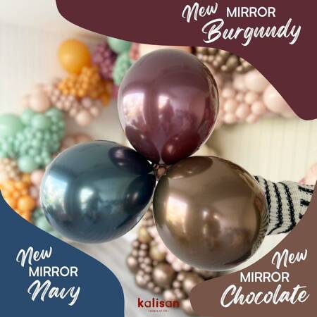 Latex Balloons Mirror Burgundy, 45cm, 25 pcs.