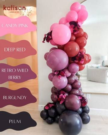 Latex Balloons Retro Wild Berry, 13cm, 100 pcs.