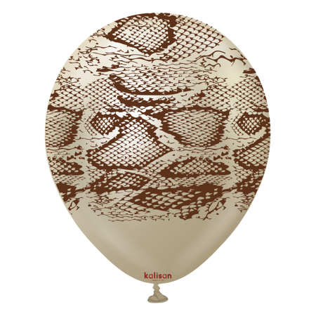 Latex Balloons Safari Snake Mirror White Gold, 30cm, 25 pcs.