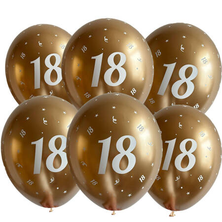 Latex balloons Chrome "18", golden, 30 cm, 50 pcs.