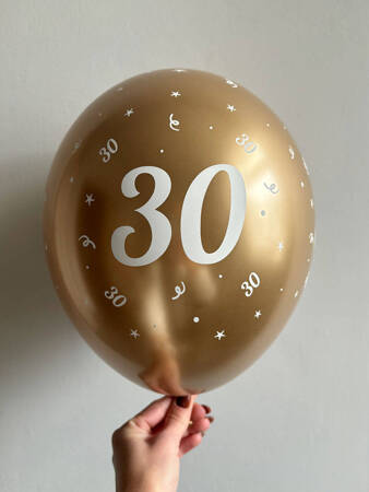 Latex balloons Chrome "30", golden, 30 cm, 50 pcs.