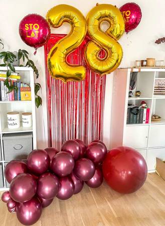 Latex balloons Decorator Metallic burgundy 35cm, 50 pcs