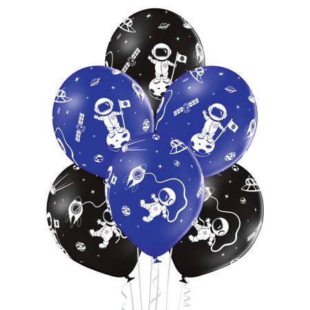 Latex balloons Happy Birthday Cosmos Astronaut 30 cm, 6 pcs