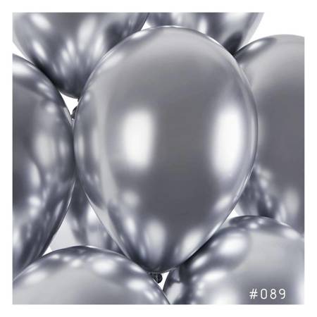 Latex balloons, silver chromium, 33 cm, 50 pcs.