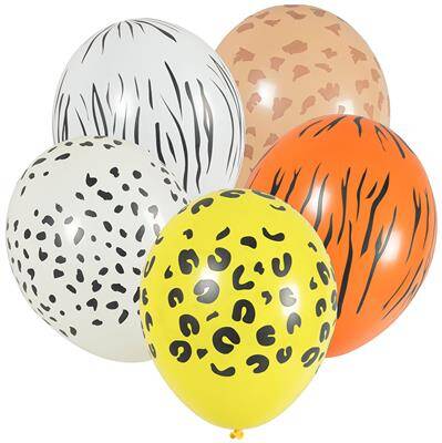 Latex balloons with animal motifs, 28cm, 5 pieces