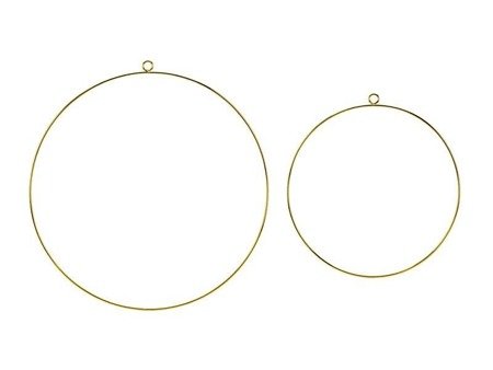 Metal decorative pendants Circles, gold, 2 pcs.