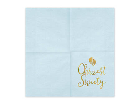 Napkins Holy baptism, blue, 33x33cm, 12 pcs