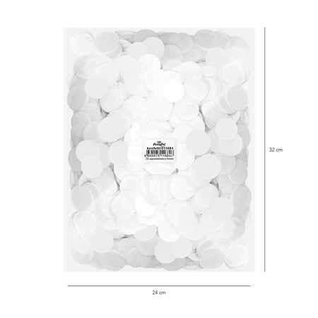 Paper confetti for balloons - white, 500g