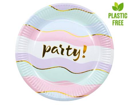 Paper plates Elegant Party 23 cm, 8 pcs (plastic-free)