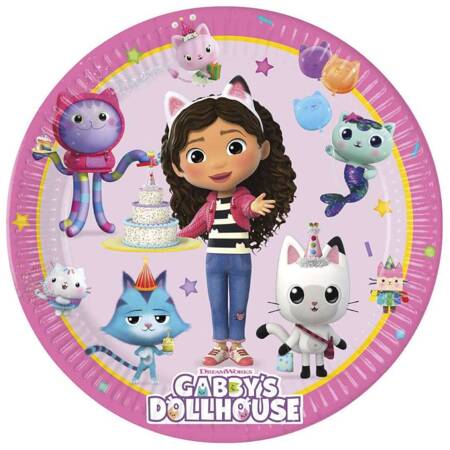 Paper plates Gabby's Dollhouse, 23 cm, 8 pcs