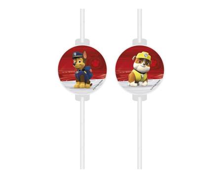 Paper tubes (straws) with Paw Patrol medallion 4 pcs.