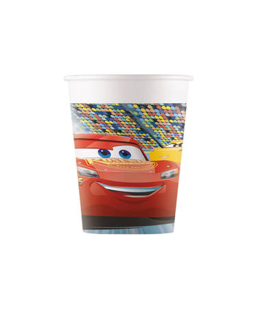 Plastic cups - Zigzak McQueen, cars 8 pcs