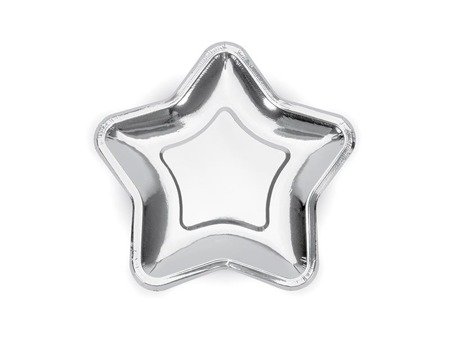 Plates Star, silver, 18cm (1 op. / 6 pcs.)