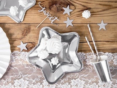 Plates Star, silver, 18cm (1 op. / 6 pcs.)