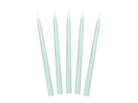 Sage taper candles, 24 cm, 10 pcs.