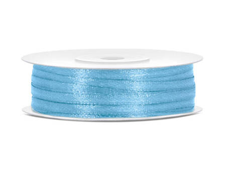 Satin ribbon, light blue ribbon, 3mm / 50m