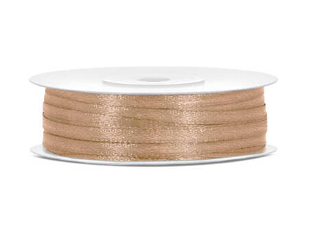 Satin ribbon, light gold ribbon, 3mm / 50m