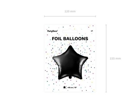 Star Foil balloon, 48cm, black star