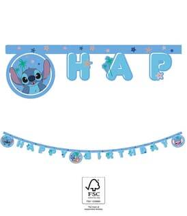 Stitch "Happy Birthday" Die-Cut Paper Banner, 160cm