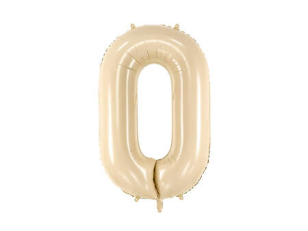 The number 0 Foil balloon, 72cm, beige, cream