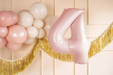 The number 4 Foil balloon, 72cm, light pink