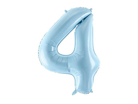 The number 4 Foil balloon, 86cm, light blue