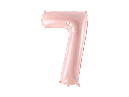 The number 7 Foil balloon, 72cm, light pink