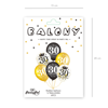 A set of balloons for 30th birthday, black and gold, confetti, 6pcs