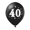 A set of balloons for 40th birthday, black and gold, 30cm, 10pcs