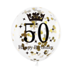 A set of balloons for 50th birthday, black and gold, 30cm, 6 pcs