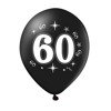 A set of balloons for 60th birthday, black and gold, 30cm, 10pcs