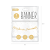 Banner Bachelorette evening, golden inscription 150 cm