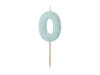 Birthday candle 0, bright blue, 5,5cm