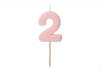 Birthday candle 2, pink, 5,5cm