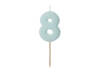 Birthday candle 8, bright blue, 5,5cm