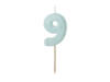 Birthday candle 9, bright blue, 5,5cm