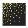 Black napkins with golden dots 33x33cm, 10 pcs.