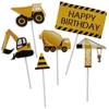 Cake Decorations Toppers Little Builder Excavators 6 Pcs