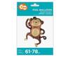 Foil Balloon Brown monkey, jungle 61 x 78 cm