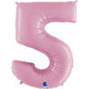 Foil Balloon Number 5 Pink Pastel Pink, 66 cm Grabo