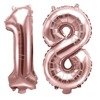 Foil Balloons Birthdays 18 digits Rose Gold 35cm, set in the eighties