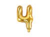 Foil balloon Digit 4, 35cm, Golden