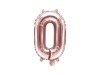 Foil balloon digit '0', 35cm, pink gold