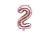 Foil balloon digit '2', 35cm, pink gold