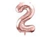 Foil balloon digit '2', 86cm, pink gold